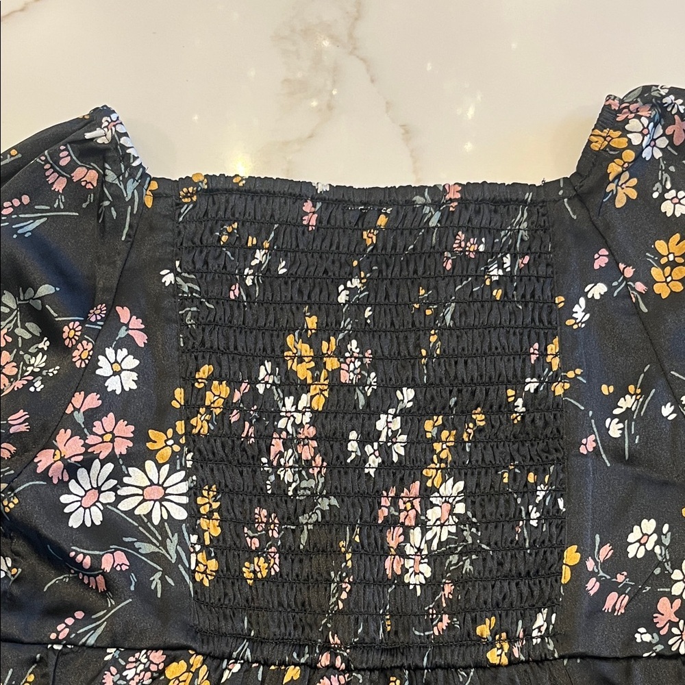 Abercrombie Kids Satin Floral Tiered Dress size 11/12 - Picture 11 of 12